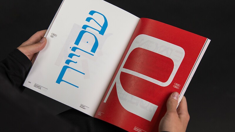 4th part of the publication. Type specimen the three bi-scriptual typefaces.