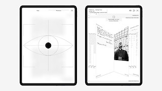 left) The eye-tracking features constantly monitors the ability to concentrate while reading. When it deteriorates, a break is suggested to the reader. (right) The personal storage area contains a secondary navigation that enables readers to view the content they have saved by its origin. This may be comments by the author, external documents from the database and content generated by the readers themselves.