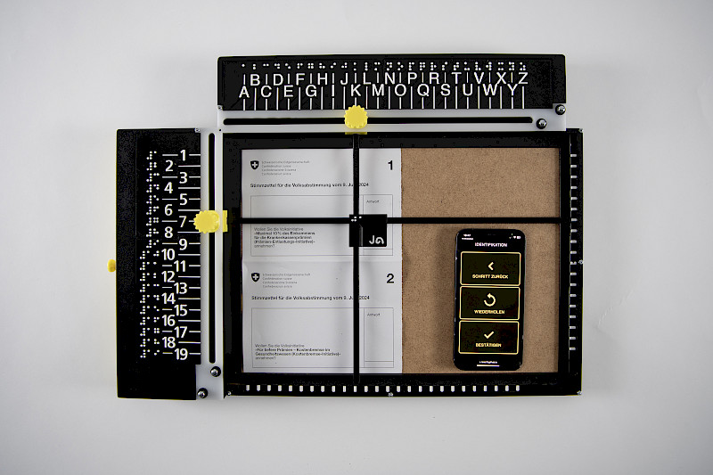 The voting kit of «Selbstbestimmt». Photo: Luis Praxmarer & Lars Ziegler. © ZHdK.