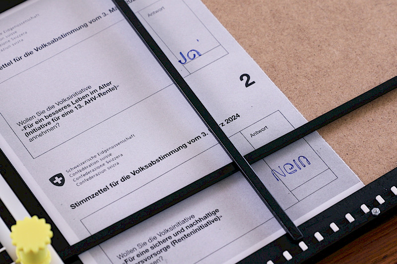 The voting kit of «Selbstbestimmt». Photo: Luis Praxmarer & Lars Ziegler. © ZHdK.